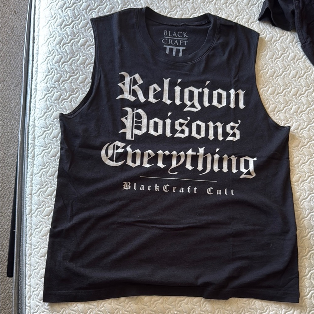 BlackCraft Cult Black Sleeveless Top - Religion Poisons Everything